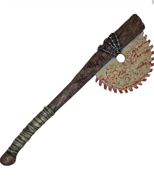 Batte de baseball avec scie circulaire sanglante