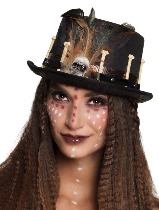 Chapeau haut de forme vaudou noir adulte