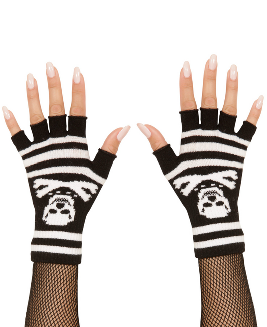 Mitaines tête de mort pirate adulte