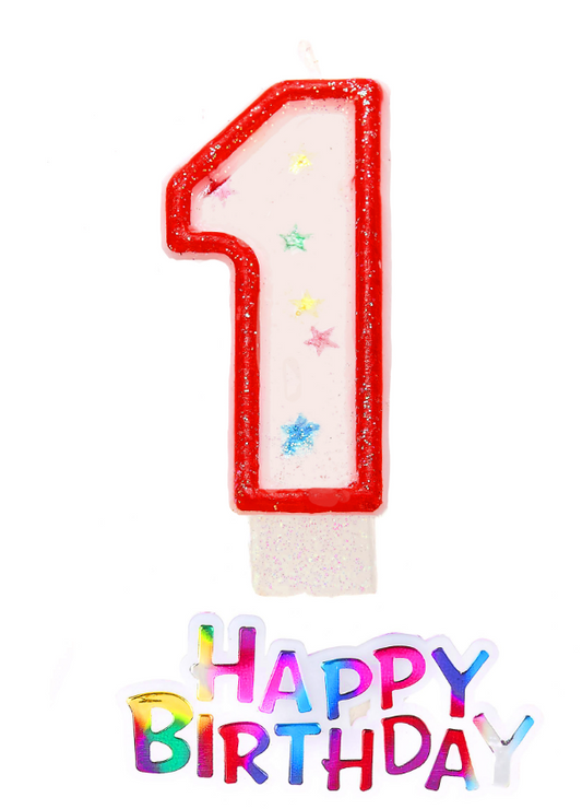 Bougie étoilée chiffre 1