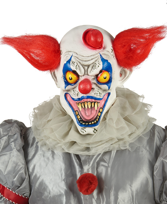 Masque latex clown rouge blanc et bleu adulte