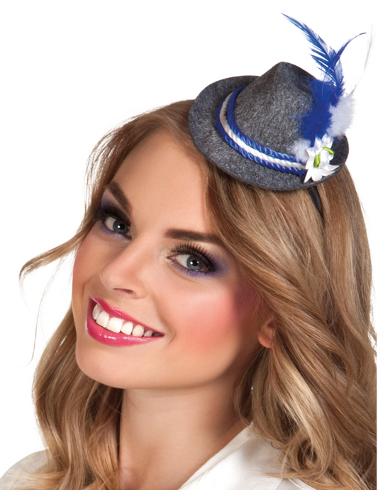 Mini chapeau bavarois à plume adulte