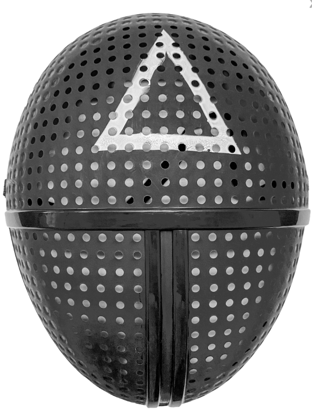 Masque en plastique gardien de jeu symbole triangle adulte