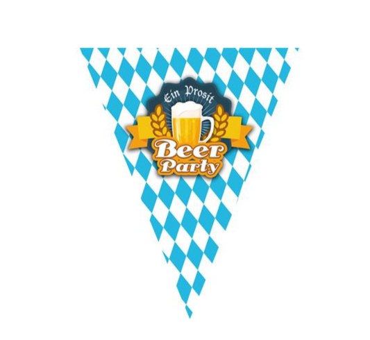 Guirlande drapeaux 5 m 10 fanions Fête de la bière