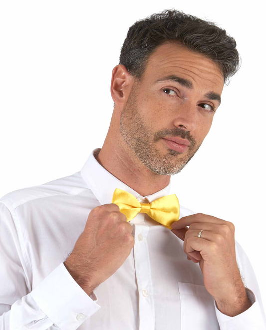 Noeud papillon jaune satiné adulte