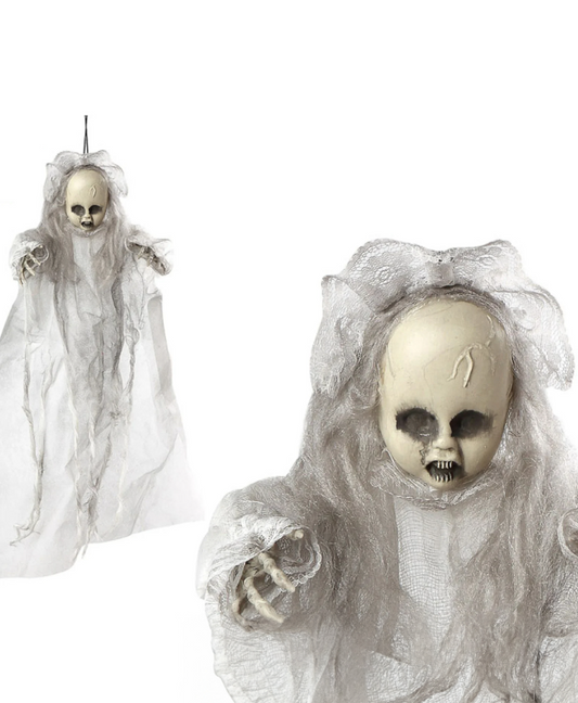 Décoration à suspendre poupon fantôme 50 cm