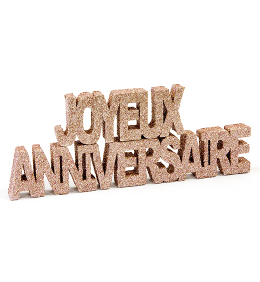 Décoration de table Joyeux anniversaire rose gold