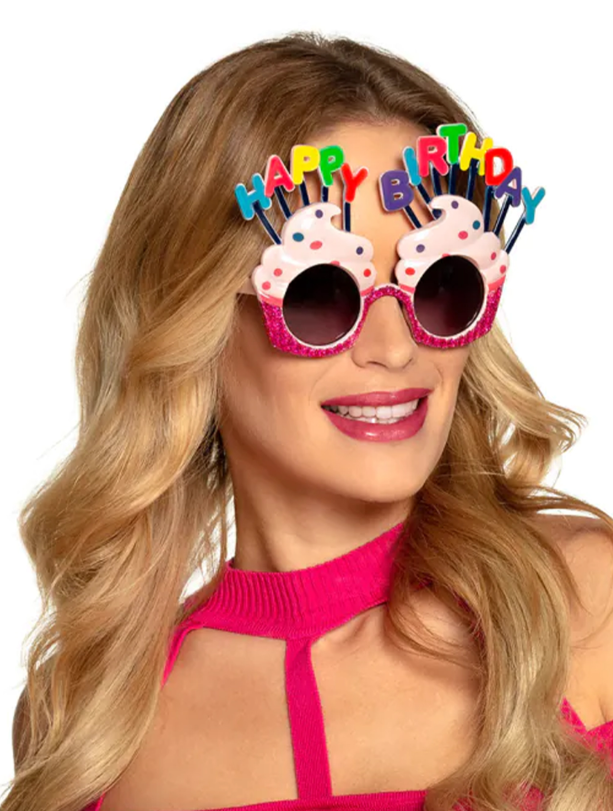 Lunettes Happy Birthday cupcake adulte