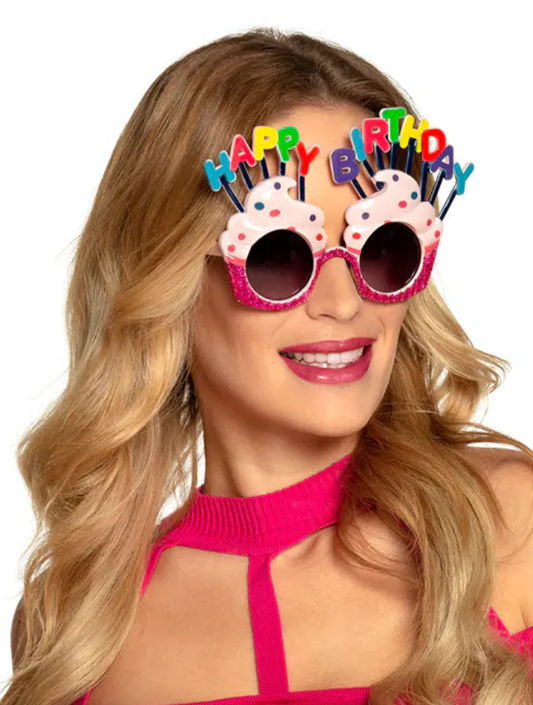 Lunettes Happy Birthday cupcake adulte