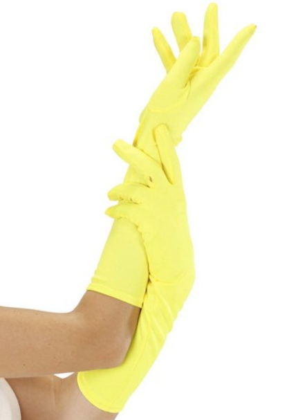Gants longs jaunes fluo adulte