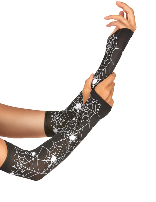 Mitaines toiles d'araignées femme Halloween