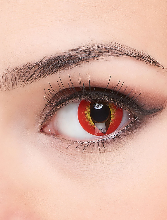 Lentilles fantaisie oeil rouge 1 an adulte
