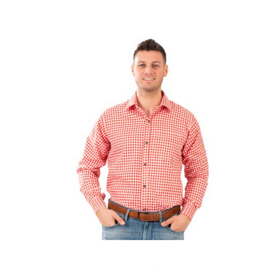 Chemise à carreaux luxe rouge/blanc