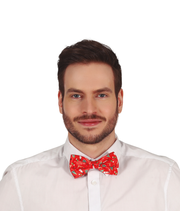 Nœud papillon de Noël rouge adulte