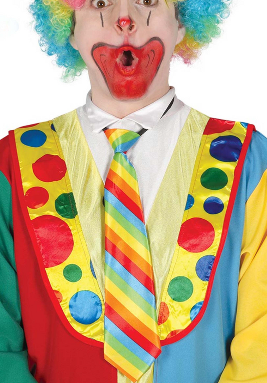 Cravate clown rayée multicolore adulte