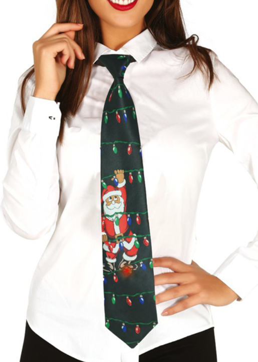 Cravate de Noël lumineuse et musicale