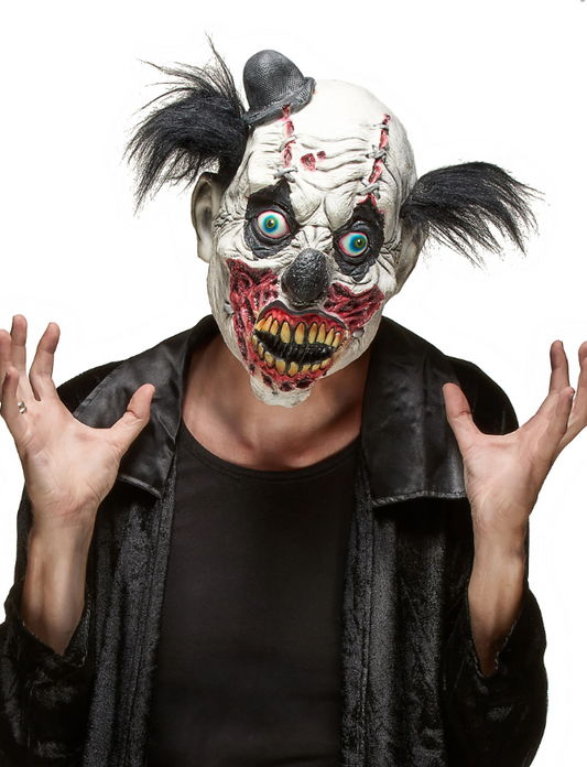 Masque latex clown sanglant adulte Halloween