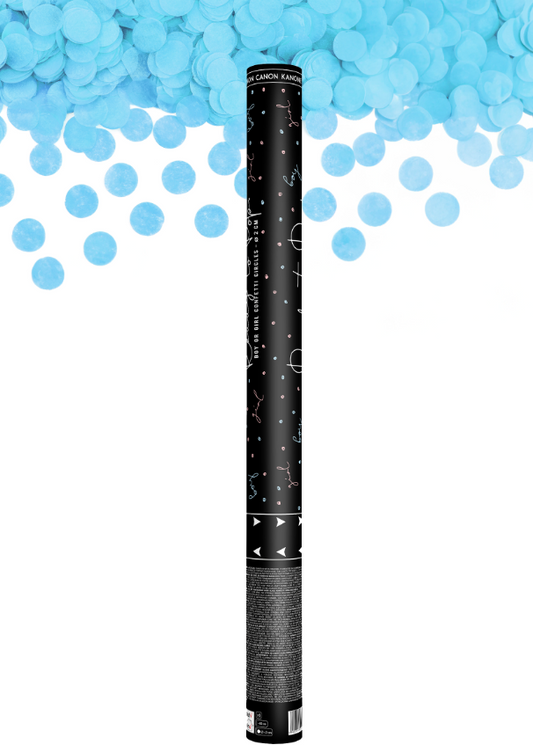 Canon à confettis boy bleus 60 cm