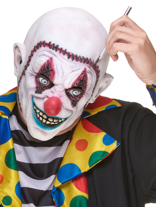 Masque latex clown crâne recousu adulte