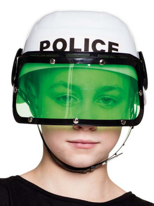 Casque police blanc enfant