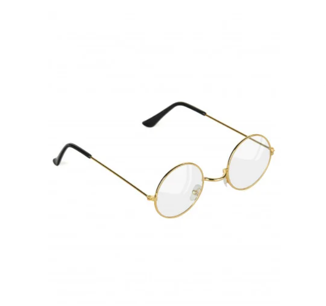 Lunettes rondes dorées Père Noël adulte