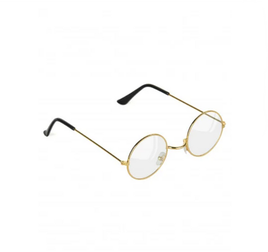 Lunettes rondes dorées Père Noël adulte