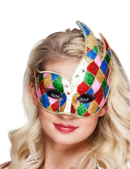 Loup vénitien losanges multicolores adulte