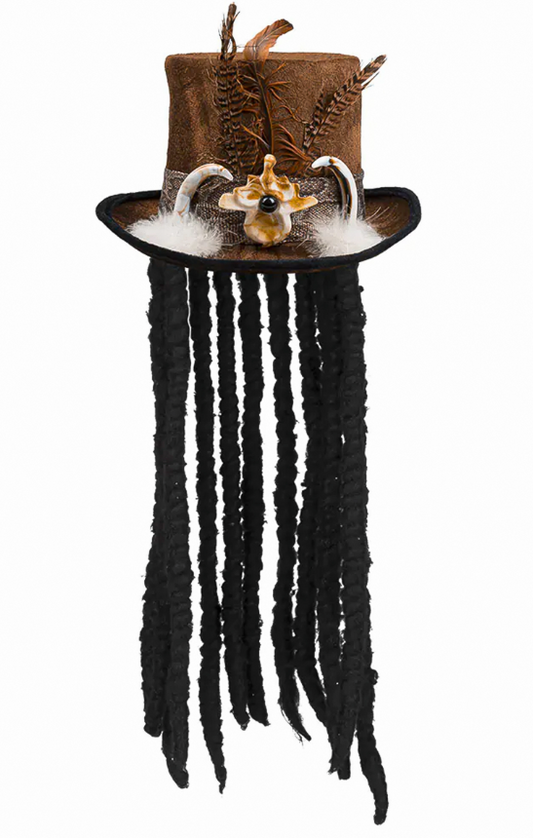 Chapeau vaudou avec cheveux adulte