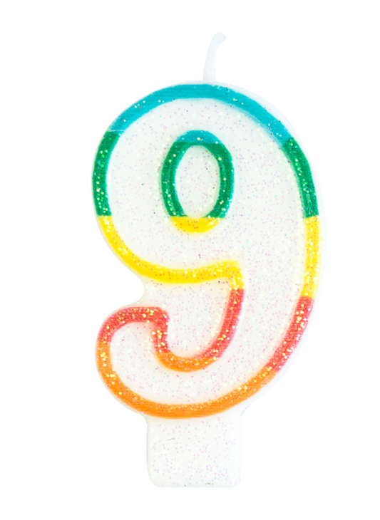 Bougie d'anniversaire chiffre 9 7,5 cm