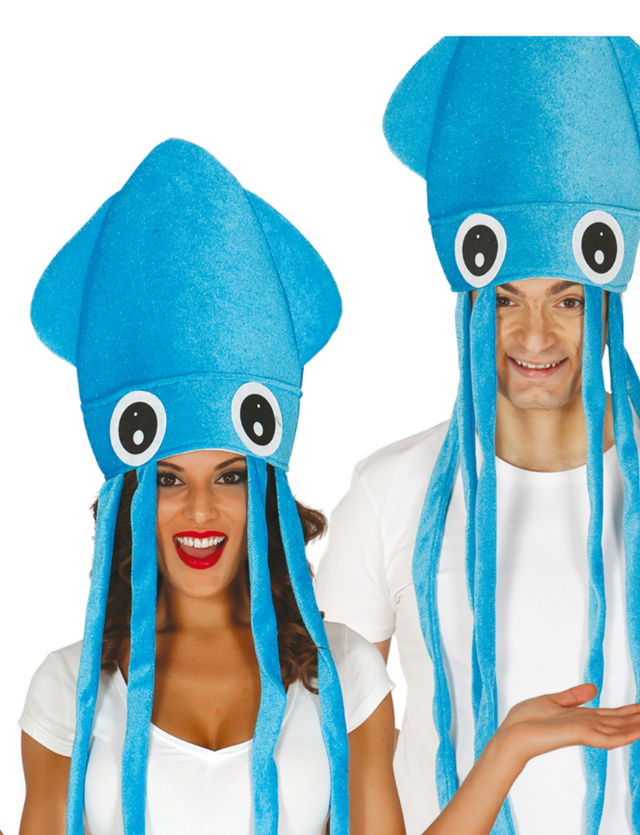 Chapeau calamar bleu adulte