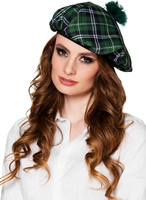 Béret écossais vert adulte