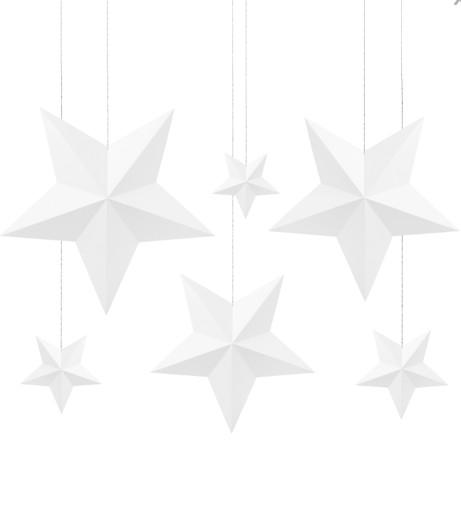 Etoiles à suspendre 3D blanches noël