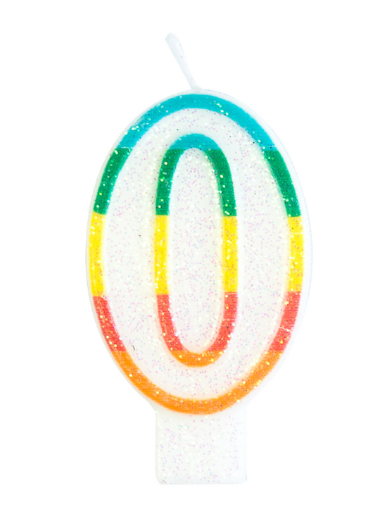 Bougie d'anniversaire chiffre 0 7,5 cm