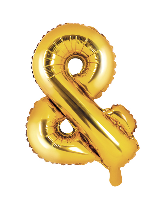Ballon aluminium symbole & doré 35 cm