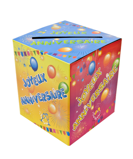Urne en carton anniversaire Fiesta 20 x 23 cm