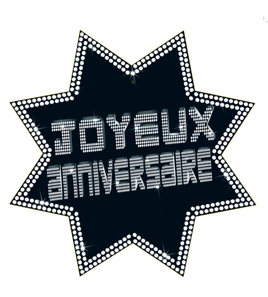 Cut-out étoile joyeux anniversaire VIP 34 x 32 cm