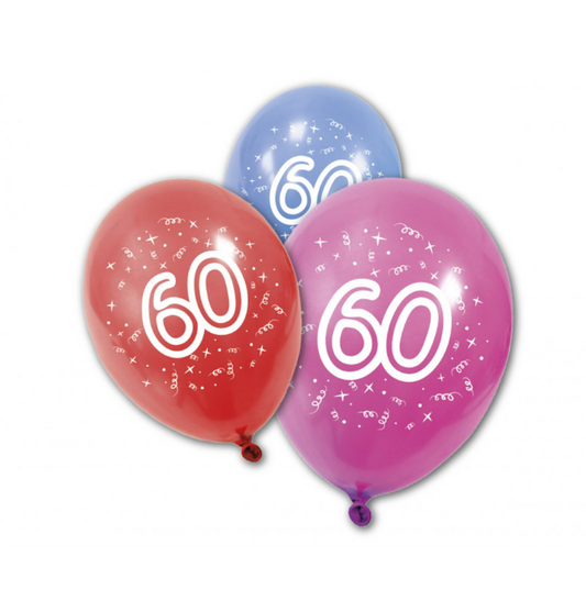 Ballons en latex anniversaire 60 ans 30 cm