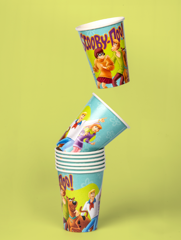 8 Gobelets en carton FSC® Scooby-Doo™ 210 ml