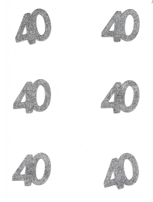 Confettis anniversaire 40 ans 6 x 5 cm
