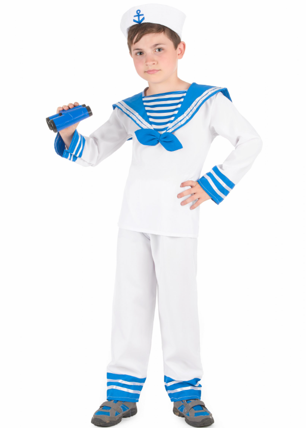 Déguisement marin bleu et blanc garçon