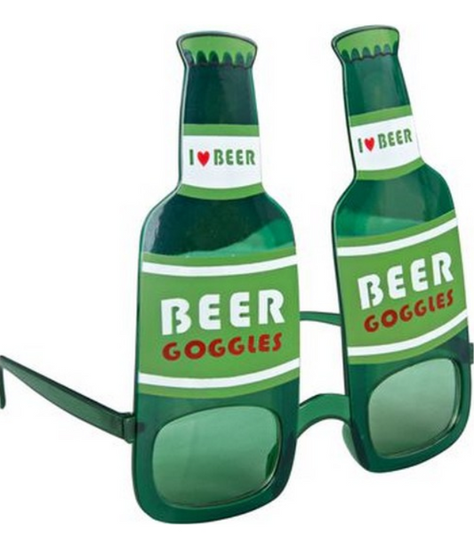 Lunettes bouteille de bière vertes adulte