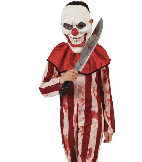 Déguisement clown rayé rouge et blanc adolescent