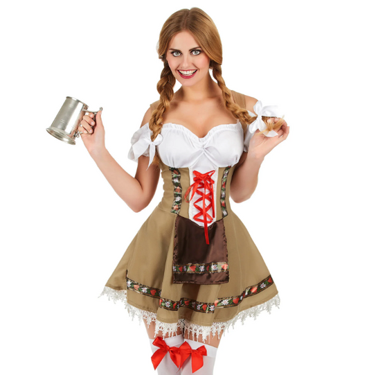 Déguisement bavaroise beige femme
