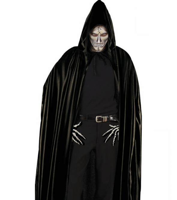 Cape noire avec capuche adulte