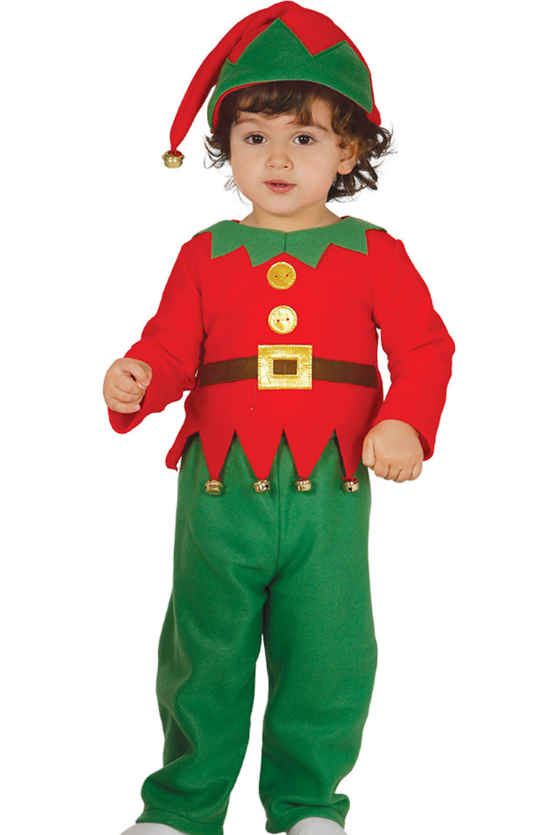Déguisement classique petit lutin de Noël bébé