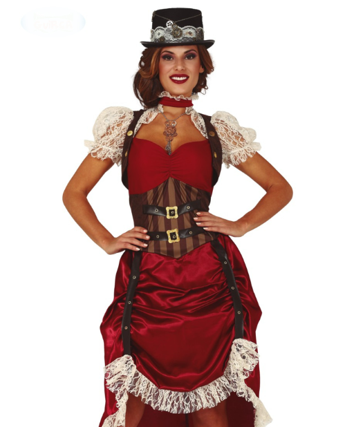 Déguisement steampunk sexy rouge femme