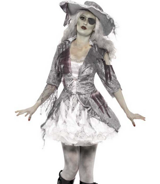 Déguisement fantôme pirate effet satiné femme Halloween