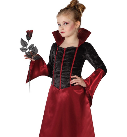 Déguisement vampire rouge et noir fille Halloween