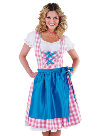 Dirndl 3 pièces rose/blanc