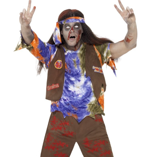 Déguisement zombie hippie homme Halloween